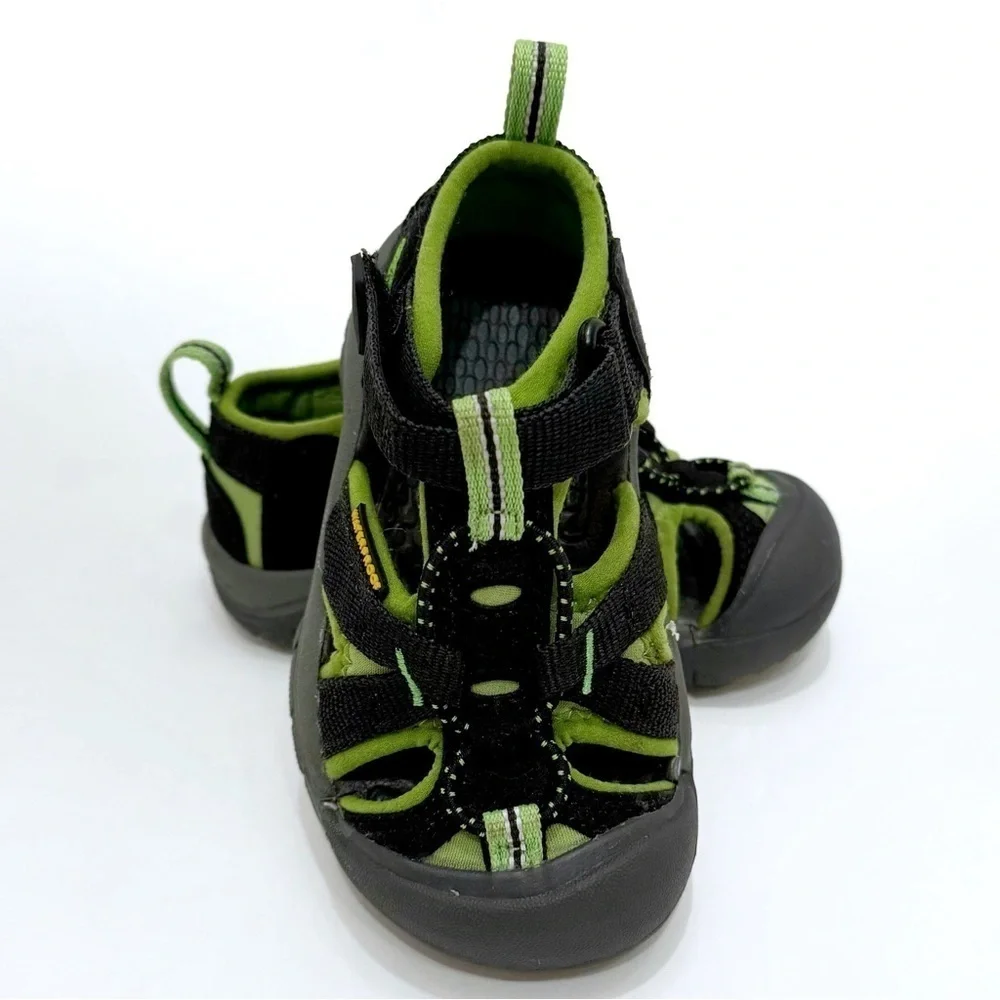 KEEN Newport H2 Water Hiking Sandals Black Lime Green Size 8